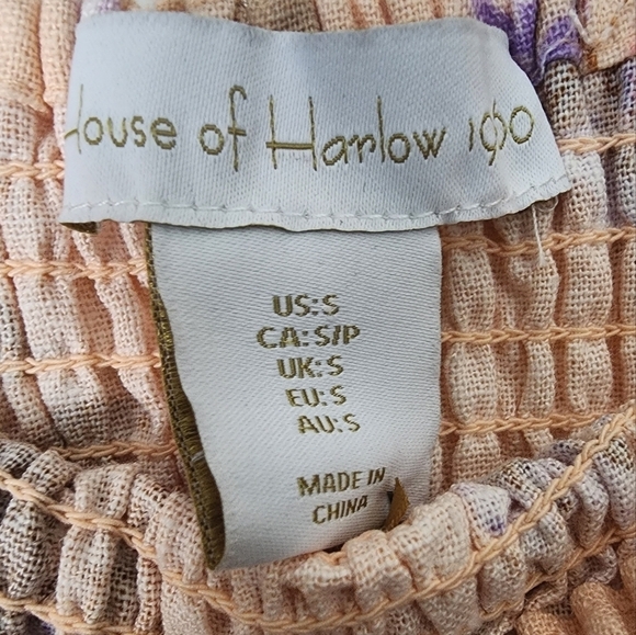 NWT House of Harlow 1960 Floral Linen Blend Midi Dress Size Small - Picture 10 of 11